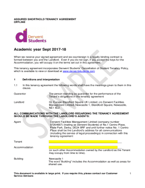Student Roost Assured Shorthold Tenancy Agreement ...