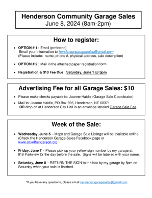 HENDERSON COMMUNITY-WIDE GARAGE SALES SET ...