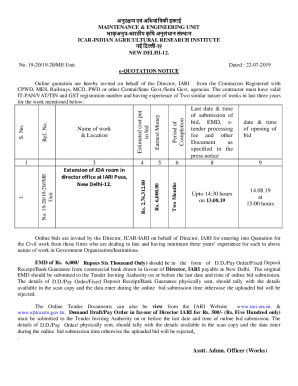 S . No. R ef. No. Name of work &amp; Location Estimated cost put ...