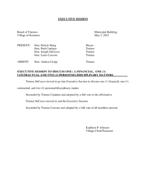 EXECUTIVE SESSION TO DISCUSS ONE ( 1) FINANCIAL, ONE (1)