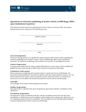 Agreement on electronic publishing of master's thesis at ...