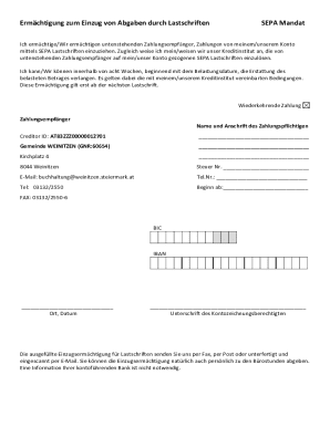 Ermchtigung zum Einzug von Abgaben durch ...