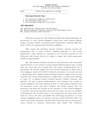 Hearing/Priority Case: