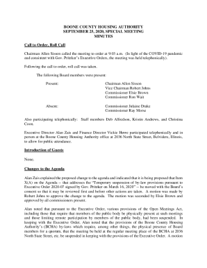 BOONE COUNTY HOUSING AUTHORITY SEPTEMBER 25 ...