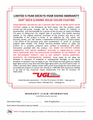 UGL ZAR Deck and Siding Stain Solid Color 5-15 Year Warranty