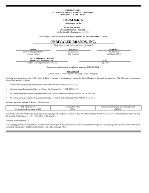 Date of Report (Date of earliest event reported): January 31, 2022 (November 22, 2021)