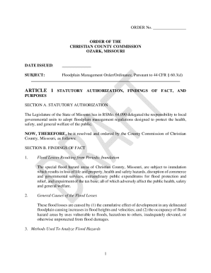 Statutory Authorization, Findings of Fact and Purposes