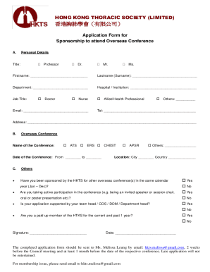 Application Form for Attending Oversea Conference