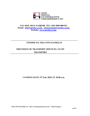 PROVISION OF TRANSPORT SERVICES- STAFF