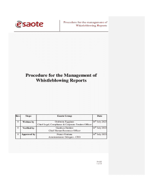Guidelines for the use of the Whistleblowing platform