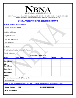 membership procedures for applying for chapter status