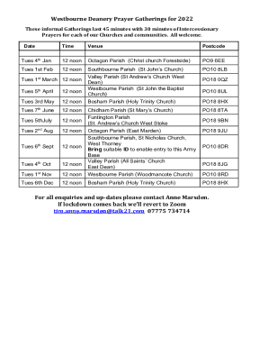 Prayers for each of our Churches and communities