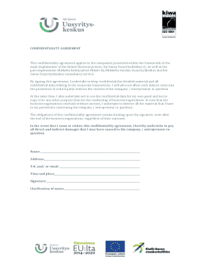 This confidentiality agreement applies to the companies presented within the framework of the