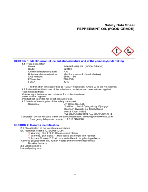 Peppermint Oil - Safety Data Sheet