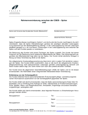 Rahmenvereinbarung zwischen der CSEB Spitex