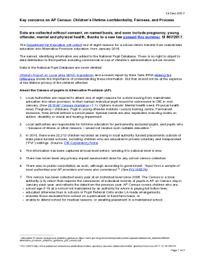 Key concerns on AP Census: Children's lifetime ...