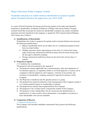 Invitation to propose Agenda / Nominate Directors by ...