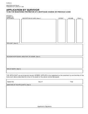 APPLICATION BY SURVIVOR