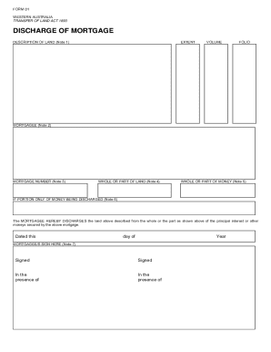 FORM D1. Discharge of Mortgage (multiupurpose)