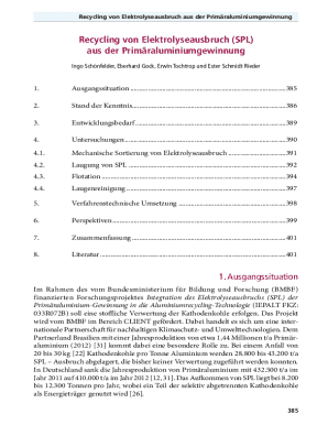 Recycling von Elektrolyseausbruch (SPL) aus der ... - TK Verlag