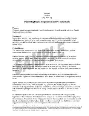 tele-health patient rights &amp; responsibilities