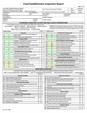 Food Establish Inspection Reports by State