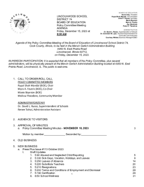 IN-PERSON PARTICIPATION: It is expected that all members of the Policy Committee, plus several