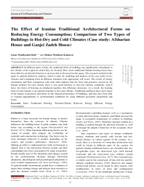 The Effect of Iranian Traditional Architectural Forms on Reducing Energy Consumption; Comparison of Two Types of Buildings in Hot-Dry and Cold Climates (Case study