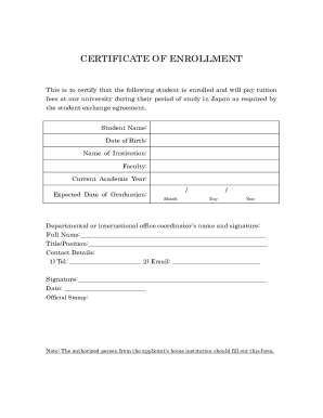 Various Notifications and Certificates (for current students)
