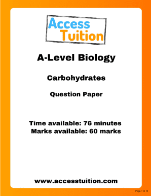 Carbohydrates - Biological molecules exam questions