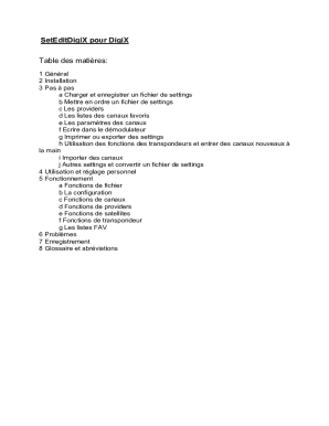 SetEditDigiX pour DigiX Table des matires: