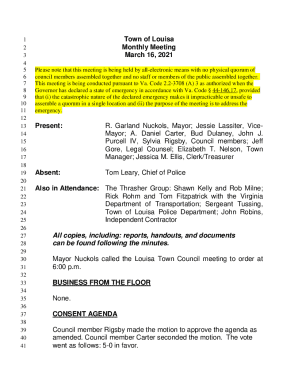 Louisa Town Council Meeting Minutes