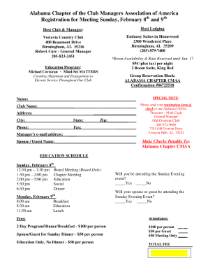 Alabama Cmaa Meeting Registration