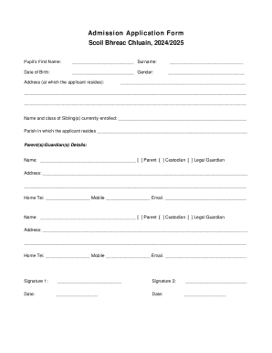 Admission Application Form