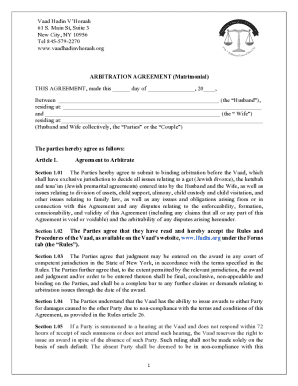 Arbitration Agreement (matrimonial)