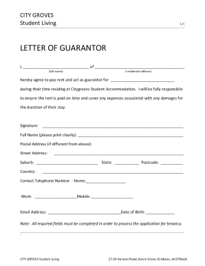 Student Housing Guaranty Agreement