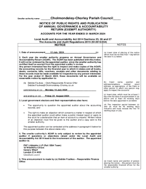 Annual Governance and Accountability Returns