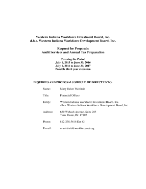 RFP For Audit Services and Annual Tax Preparation 2016