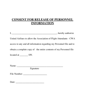 Consent for Release of Personnel Information