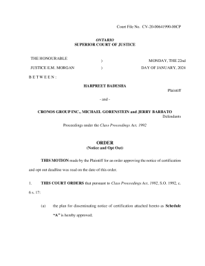 Cronos Group Inc. Ontario Securities Class Action Notice