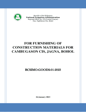 Furnishing of Construction Materials for Cambugason Cis