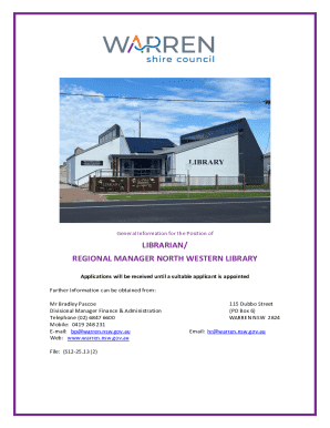 Librarian/regional Manager North Western Library
