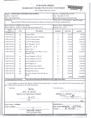 Fillable Online Purchase Order for Mariano Marcos State University Fax ...