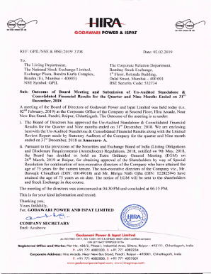 Outcome of Board Meeting and Financial Results Submission