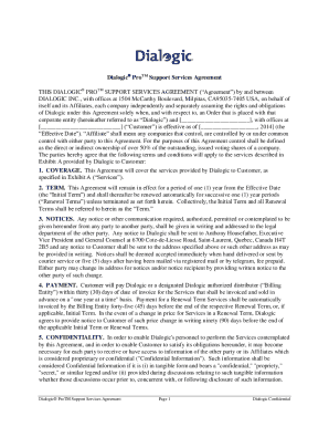 PROTM SUPPORT SERVICES AGREEMENT ( ...