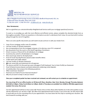 Foreclosure Intervention Intake Package