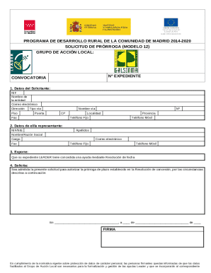 Solicitud de prrroga (modelo 12)