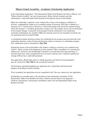 Illinois Masonic Scholarship Application: - Grand Lodge of ...