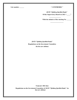 Regulations on the Investment Committee