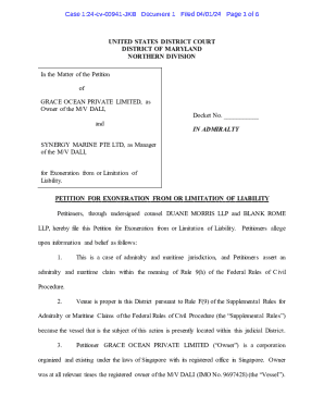 In the Matter of the Petition of Grace Ocean Private Limited ...